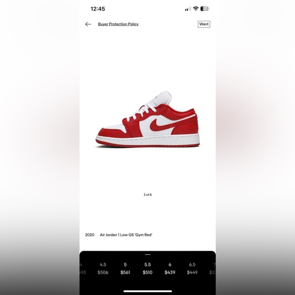 Jordan 1 Low Gym Red White - Picture 7 of 7